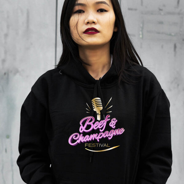 Hoodie farbig - Beef & Champagne Festival (unisex) – Bild 2