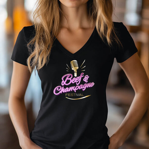 V-Neck Shirt - Beef & Champagne Festival (Damen)